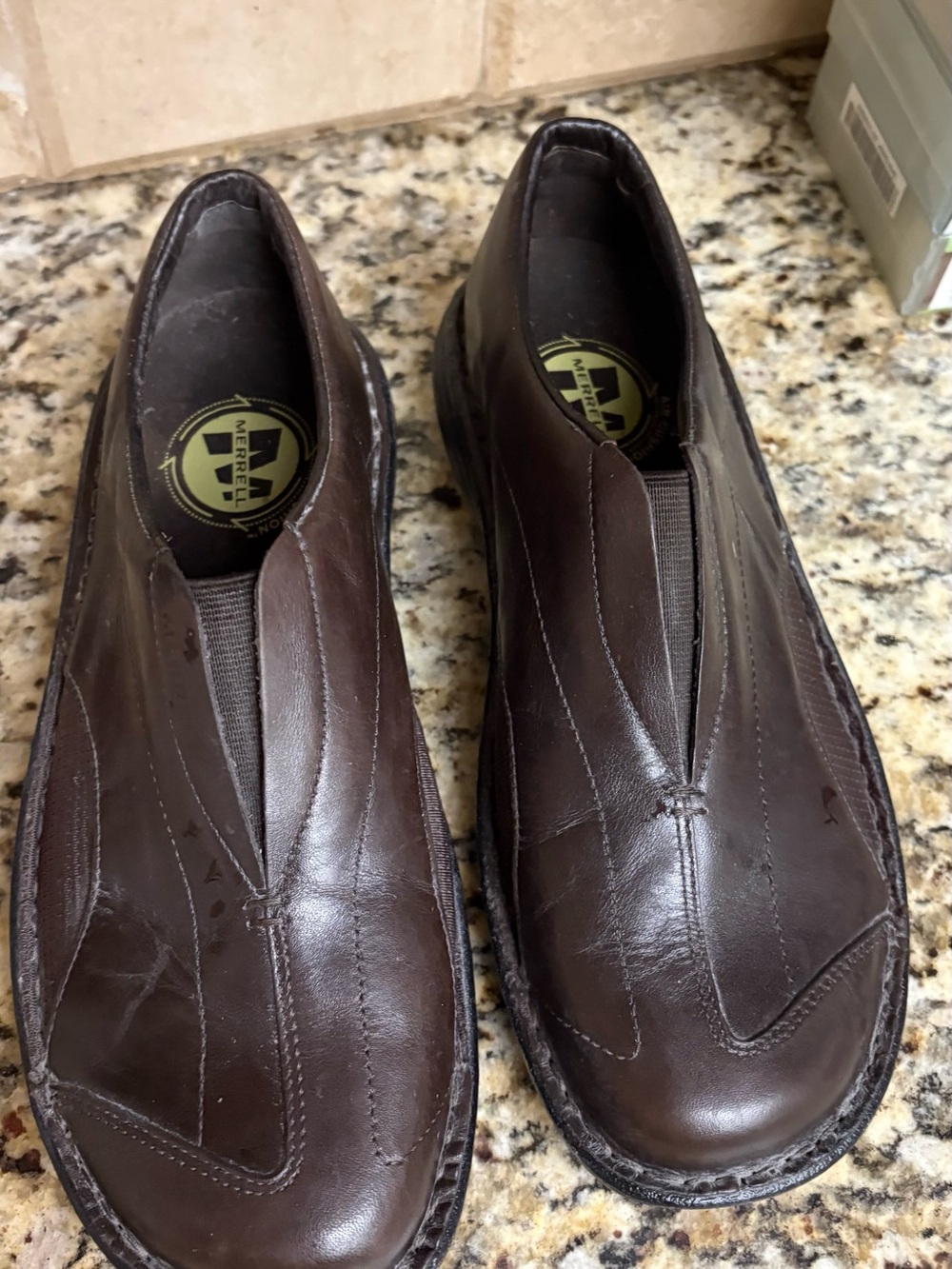 Merrell Men’s Brown Slip-On Leather Loafers